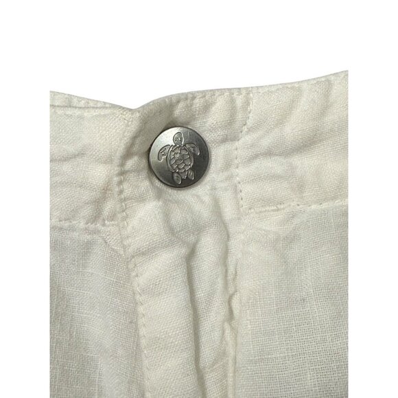 Vilebrequin Men's White Linen Pants Straight Leg Classic Resort Pockets Size L - Picture 3 of 16